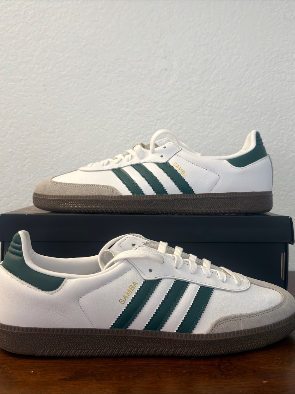 Adidas Samba OG 'Cloud White Collegiate Green' JH8797 Men's Size 13